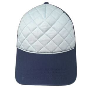 hc Trucker Hat Blue White One Size Quilted Mesh Adjustable Snapback Curved Brim